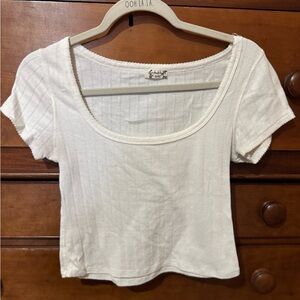Free People white shirt. Crop top